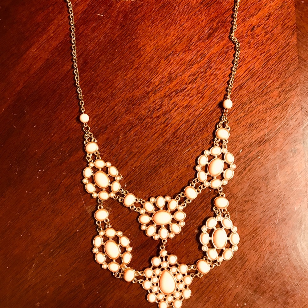 Charlotte Russe Pink & Gold Statement Necklace
